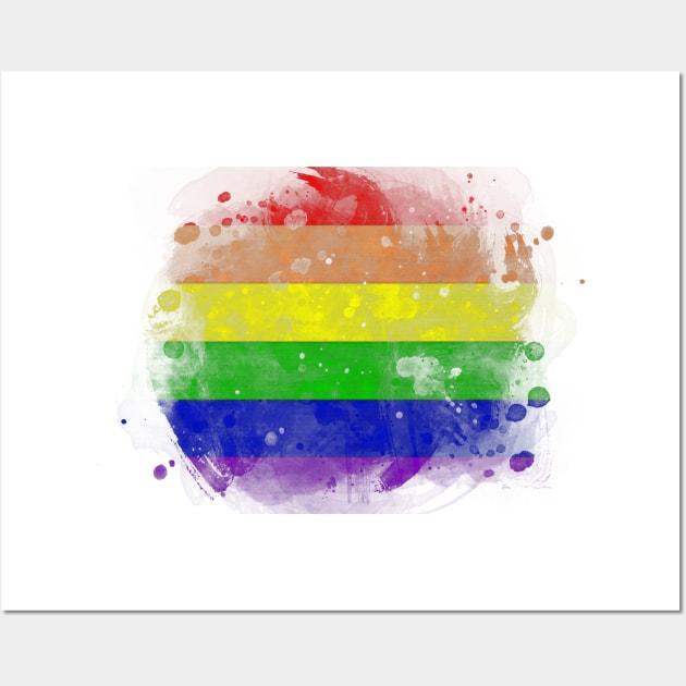 Watercolor Rainbow Flag Wall Art by Mig's Design Shop